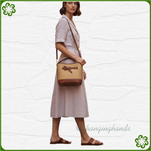 MANGO Raffia-Effect Bucket Crossbody Bag - Picture 9 of 9